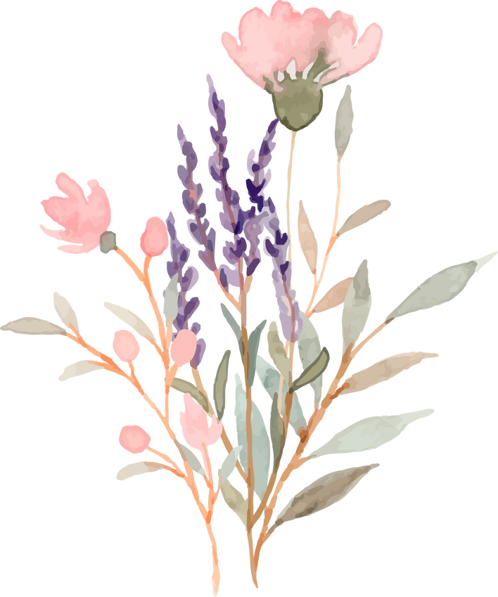 Watercolor wild flower