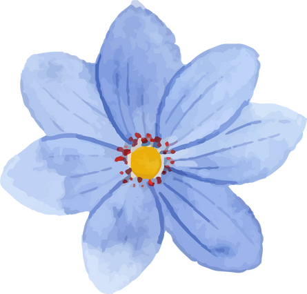 Blue flower watercolor